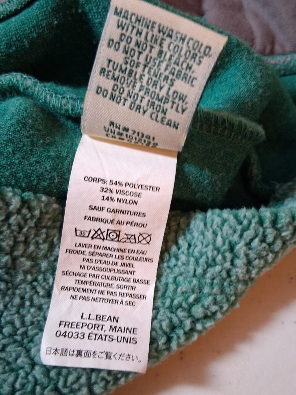LL Bean Fleece Jacket Women S Green Tumbled Sherpa Gorpcore Outdoors Pullover Sn - Picture 3 of 12
